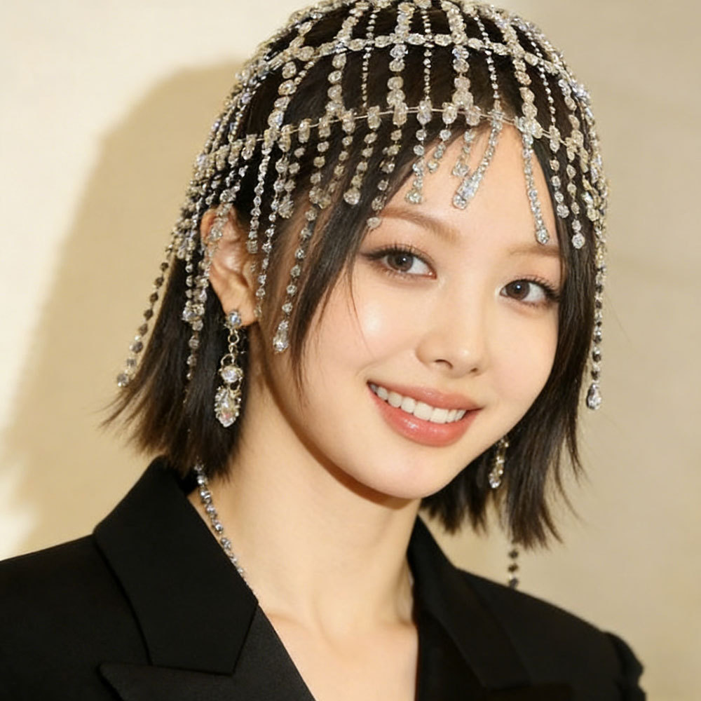 Ethnic Fashion Show - Ethnischer Stil Übertriebener Diamant-Fransen-Kopfschmuck Elegantes Persönlichkeits-Accessoire