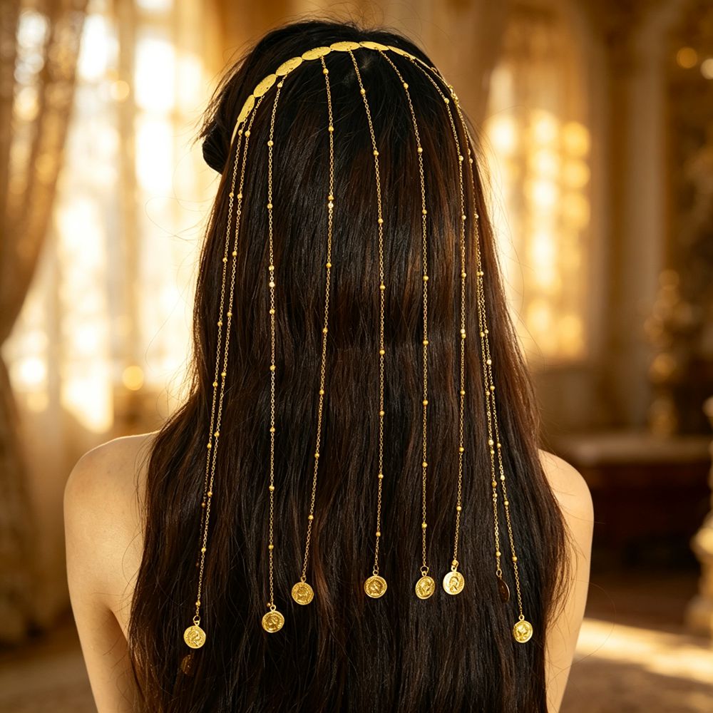 Ethnic Fashion Co In - Boho Ethno Gypsy Kopfkette in Goldfarbe