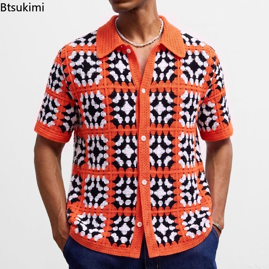 Urban Ethnic Fashion - Neue Retro Ethno-Style Herren Strickjacken Oberteile