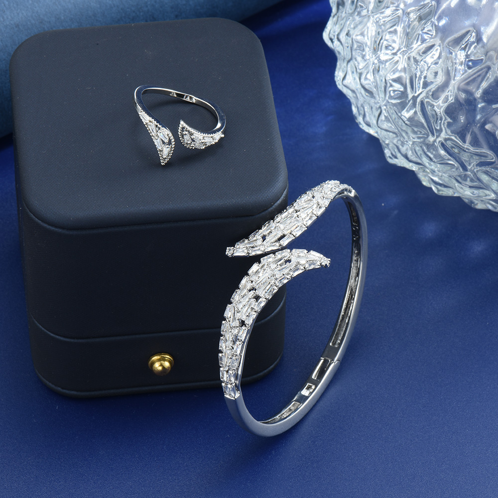 Latest Ethnic Fashion For Women - HIBRIDE Neuestes Design, elegantes Armband-Ring-Set, Hochzeitsschmuck,