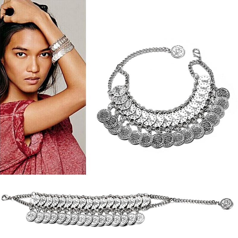 Ethnic Fashion Co In - Ethnische Boho handgemachte Kette verstellbare Münzen