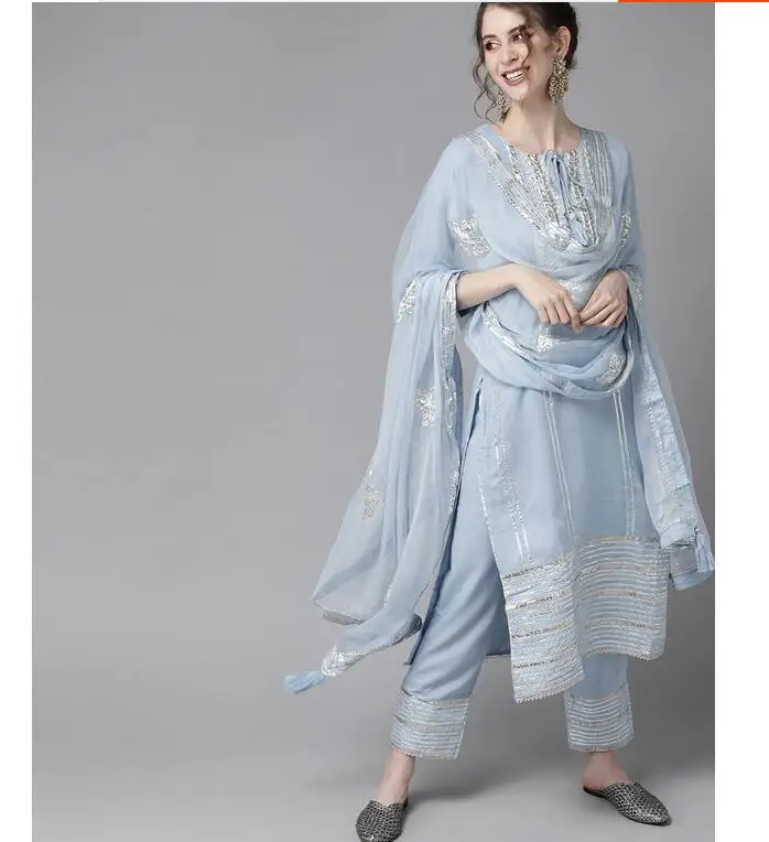 Salwar Kameez Set - Traditionelle indische Punjabi-gestickte Kleidung im ethnischen