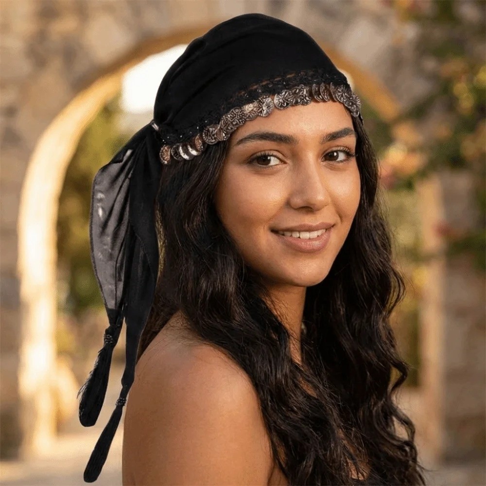 Ethnic Fashion Co In - Münzdekorationen Gehäkelter Münz-Kopfschmuck Bauchtanz Ethnischer Stil