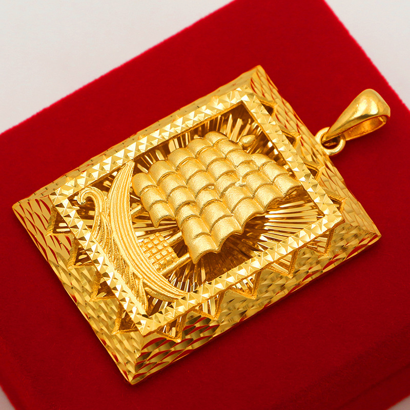 Ethnic Fashion Store - Der gleiche 9999 24K Echtgold-Herren-Goldanhänger aus