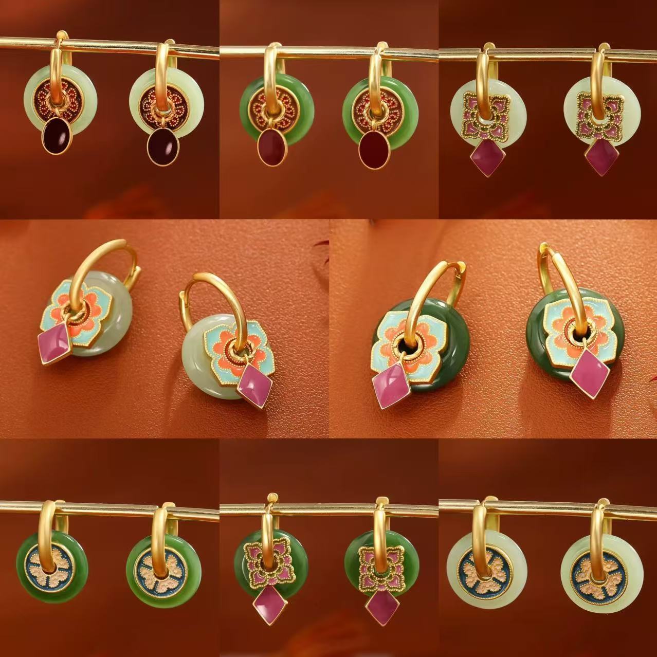 Ethnic Fashion Way - S925 Neue Ohrringe im chinesischen Stil