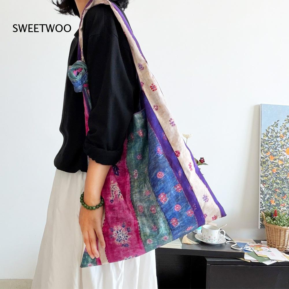 Lila Patchwork Ethnische Strei – Ethnic Fashion Way Bewertung und Preis