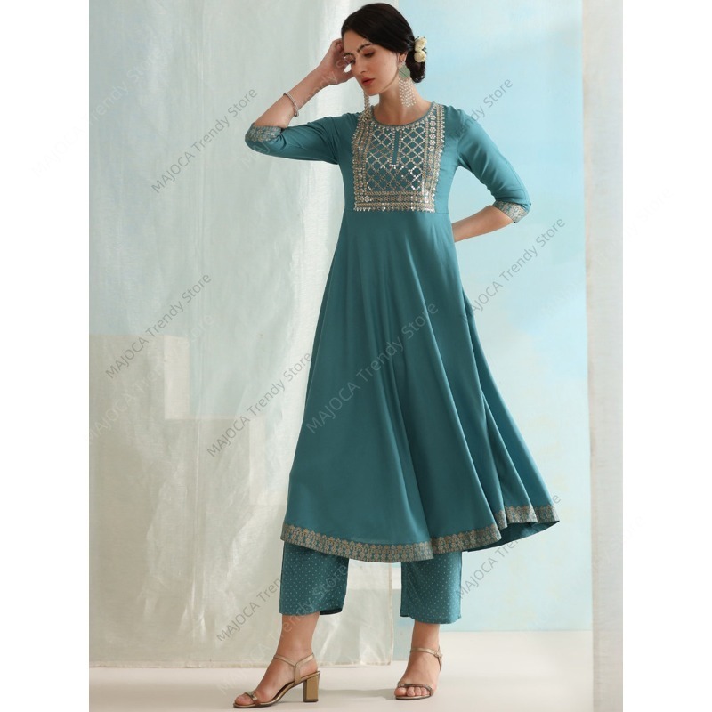 Pfauenblauer Indischer 3-Teili – Salwar Kameez Set Bewertung und Preis