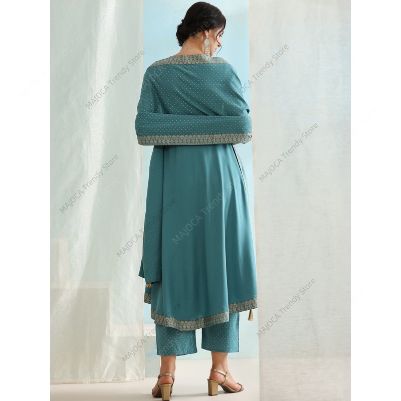 Pfauenblauer Indischer 3-Teili – Salwar Kameez Set Bewertung und Preis