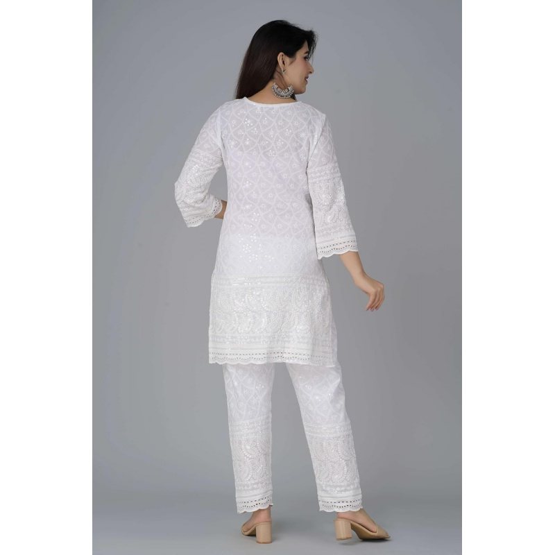 Chikankari Baumwoll-Kurtis für – Salwar Kameez Set Bewertung und Preis