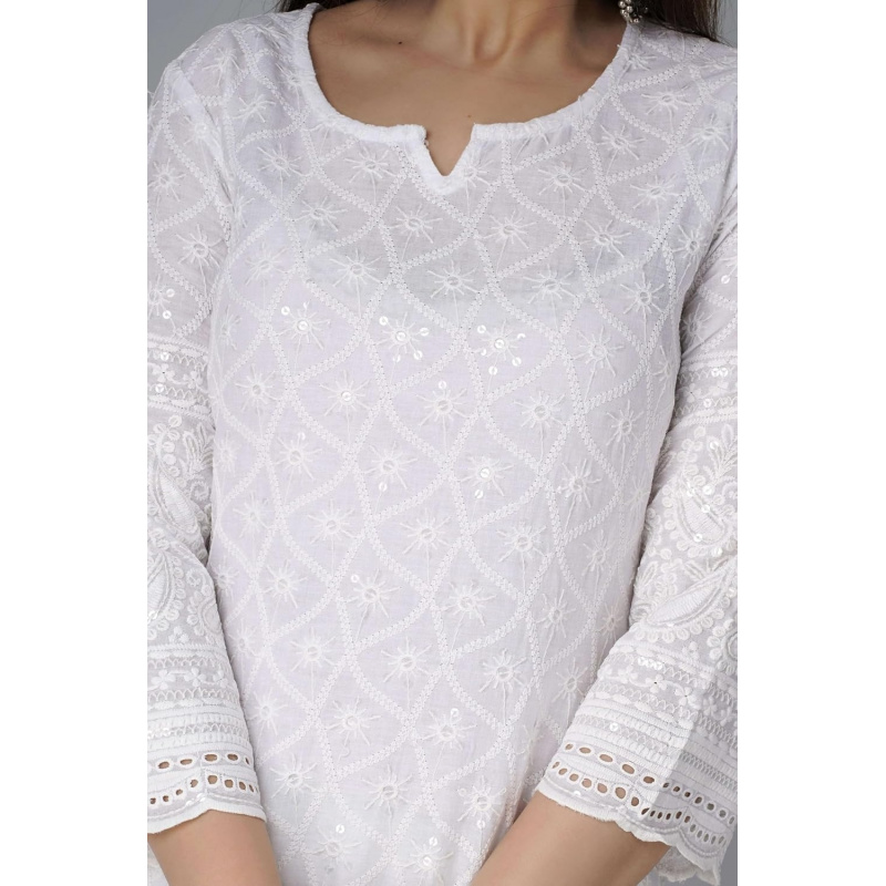 Chikankari Baumwoll-Kurtis für – Salwar Kameez Set Bewertung und Preis