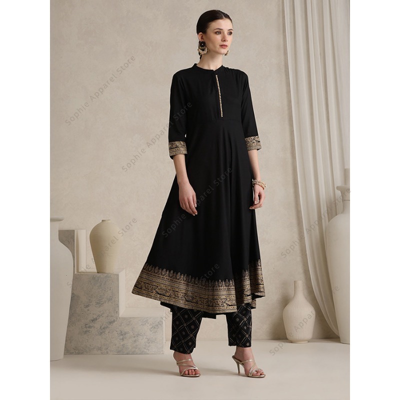 Elegantes schwarzes indisches  – Salwar Kameez Set Bewertung und Preis