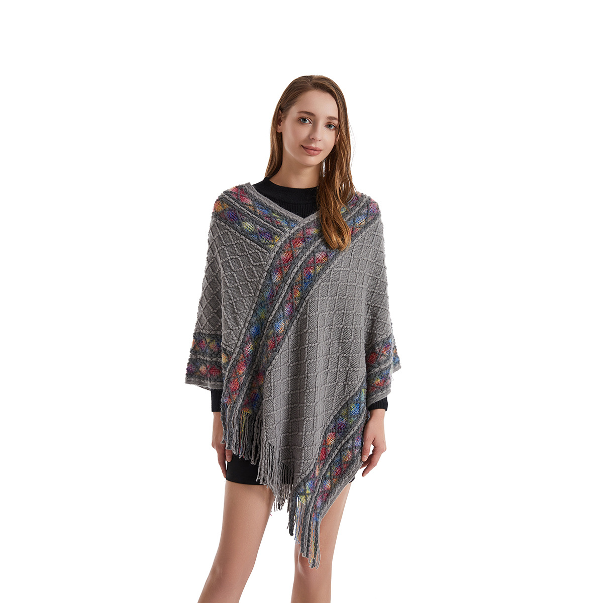 Frauen Frühling Herbst Poncho  – Ethnic Fashion Way Bewertung und Preis